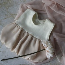 Lien de famille 純棉雪紡紗口水巾星星款(4款可選), 白粉星