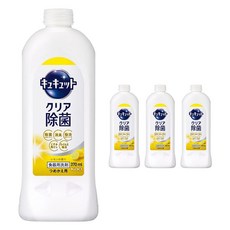 Kao 花王 Cucute 珂珂透 Natural Days+廚房洗潔劑補充包 清爽檸檬香, 370ml, 4個