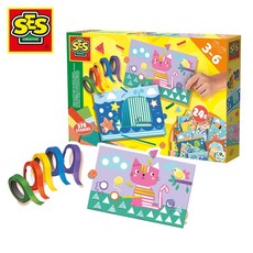 荷蘭SES幼兒認知手作動物造型貼畫-14632，兒童手作認知學習玩具，動物撕貼畫安靜玩具, 詳見包裝, Multicolor, 1個