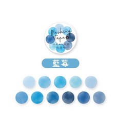 水果風和紙圓點標籤貼紙 (手帳用/100枚/8款), 藍莓