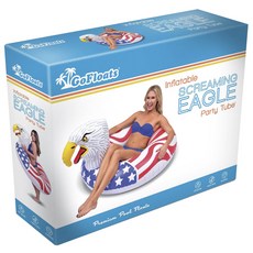 GoFloats 造型充氣泳圈 美國鷹款, 1個, 混色