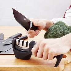 OOU 手動三段位磨刀器, 黑色, 1個