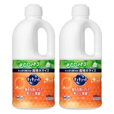 Kao 花王 Cucute 珂珂透 超濃縮洗碗凝露補充瓶 柑橘香, 1.25L, 2瓶