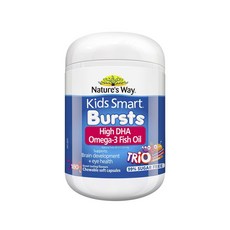 Nature's Way Kids Smart高DHA Omega-3魚油咀嚼式軟膠囊, 180入, 1個, 180顆