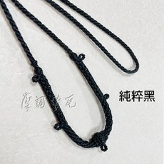 摩訶德瓦 手工編織蠟繩佛牌鍊 五掛 泰國佛牌聖物引薦, 純粹黑