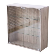 Akira MIT寬80公分多功能收納展示櫃BO106 置物櫃 模型公仔玻璃展示櫃 玄關收納櫃, 漂流木紋