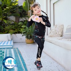 魅依爾女童泳衣-水精靈-高端長袖速乾材質-防曬系數50-台灣現貨