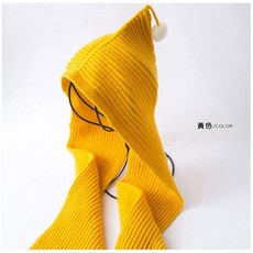 針織連帽兒童披肩圍巾-5色任選，保暖舒適，造型可愛，寶寶秋冬必備