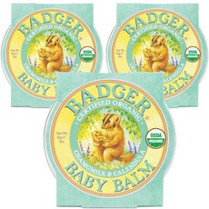 BADGER 孩童洋甘菊金盞花舒緩潤膚膏, 3罐, 56g