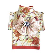Onekosama 狗狗貓咪兩用和服洋裝, 1個, 乳霜