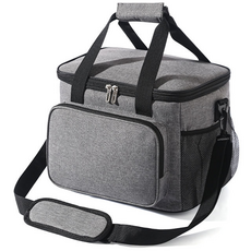 多功能便攜式戶外野餐露營保溫袋, 灰色(加大-時尚款)