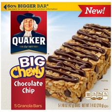 QUAKER 桂格 Big Chewy Granola Bar 巧克力片, 5條, 42g