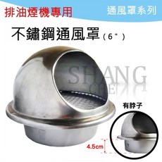 SUS304不鏽鋼通風罩 有脖子 白鐵排風罩 排煙罩 排氣罩 魚眼罩 圓形外氣, 1個