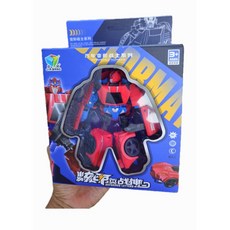 玩具先生 先鋒戰甲機器人變形玩具，多形態變換，激發無限想像力, 紅車跑車變形