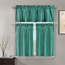 DUCK RIVER Minka Cafe Tears 廚房窗簾 2 件套, 茶