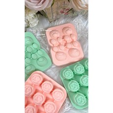 {現貨 附發票} 可愛小熊 玫瑰造型製冰盒，食品級矽膠冰塊模具，居家生活消暑必備, 1個