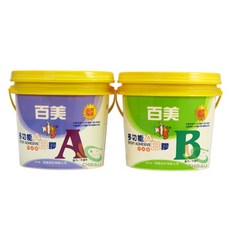 漆寶 百美 AB膠 3公斤組 - 多功能環氧樹脂黏合劑，適用於金屬、木材、塑料, 綠色, 3kg, 1套