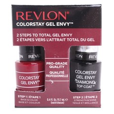 REVLON 露華濃 護色凝膠指甲油 & 亮光凝膠指甲油 11.7ml 套組, 1個, 紅心