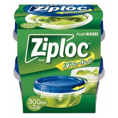 Ziploc 密保諾 圓形旋轉蓋冰箱收納盒 300ml, 1個, 2個
