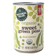 NATURAL VALUE 甜青豆罐頭, 1罐, 425g
