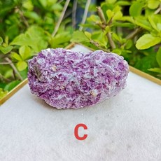 靖靖水晶礦石 紫鋰雲母原礦 鱗雲母 能量石擺件, C