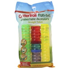 KAYTEE CritterTrail 趣味隧道直管 小動物用玩具, 混合顏色, 5個