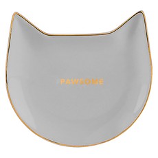 Pinky up 下午茶時間陶瓷貓茶盤四人組, 1個, 灰色的