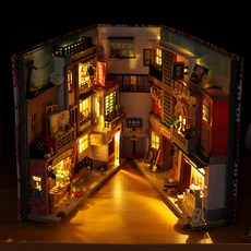 DIY手作立體書小書屋燈 (交換禮物 畢業禮物 聖誕禮物 生日禮物 小夜燈), 時光舊巷