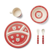 Red Rover 晚餐嬰兒餐具 5 件套, 盤子+碗+杯子+勺子+叉子, 北極熊