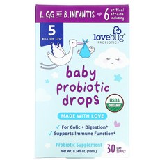 Lovebug Probiotics 孩童50億CFU益生菌滴劑, 1組, 10ml