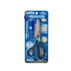 日本 哆啦A夢 DORAEMON 曲線剪刀附蓋 兒童安全剪刀 - 星藍色, 詳見包裝, 1個