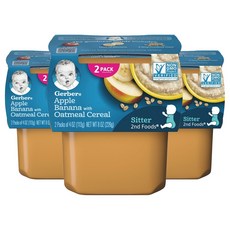 Gerber 嘉寶 孩童食物泥 2入組, 綜合水果燕麥口味, 226g, 3組