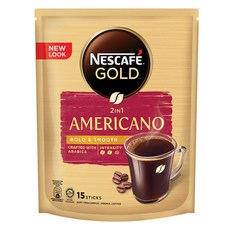 NESCAFE 雀巢咖啡 金牌二合一即溶美式咖啡, 11g, 1個, 15入