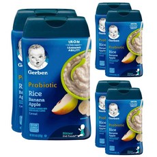 Gerber 嘉寶 益生菌麥片糊, 6罐, 混合口味(香蕉+蘋果)