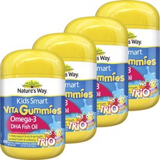 Nature's Way 然萃維 Kids Smart Omega-3 DHA魚油軟糖 莓果橘子檸檬風味, 4個, 60顆