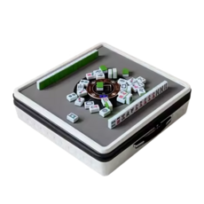 雀依2025新款戶外便攜電動麻將機，輕巧便攜，電動洗牌，靜音設計，戶外娛樂首選, 單獨機身(白色)+麻將1副, 1個