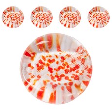 Ishida 玻璃紋路筷架, 5個, 紅色