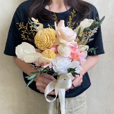 ONEDAY 莫蘭迪色系手捧花 新娘捧花 外拍捧花 花束, 黃粉色系