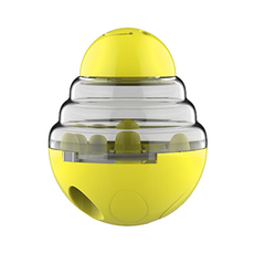 【毛皇上】寵物玩具 笑臉漏食不倒翁 不倒翁狗漏食球 寵物漏食球 漏食玩具 寵物益智慢食訓練玩具 狗狗玩具 藏食嗅聞餵食, 狗狗黃色, 1個