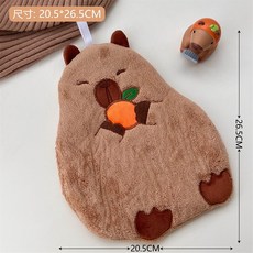 愛北鼻 可掛式珊瑚絨擦手巾 卡皮巴拉造型 吸水速乾, 1條