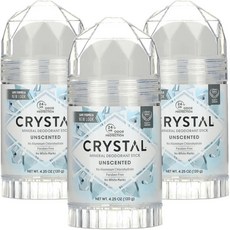 美國 CRYSTAL 長效淨味礦物鹽身體固體除臭棒 無香, 120g, 3支