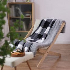 CiaoCiao 繑繑 黑白格紋法蘭絨加厚空調被, 詳見包裝