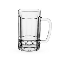 啤酒杯 玻璃杯 透明加厚玻璃材質 手柄啤酒杯, 1個