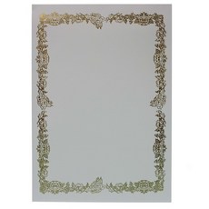 A4空白獎狀紙(牡丹花邊.無缺口)一包10張入 空白聘書紙 空白感謝狀紙 空白證書, 一包10張入