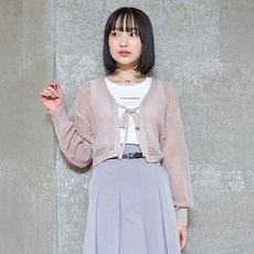 LOVETOXIC 女童款內搭背心綁帶網狀長袖針織罩衫