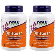 NOW Foods 幾丁聚醣&鉻素食膠囊, 120顆, 2罐