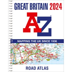 (英文圖書) Great Britain A-Z Road Atlas 2024 (A4 Spiral): Mapping the UK Since 1936 Spiral, Geographers' A-Z Map Compan..., 英文, 螺旋裝