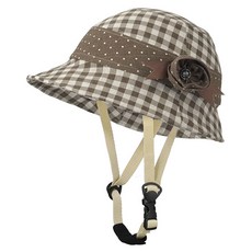 Capor設計鴨舌款安全帽, 1個, 山茶花格紋棕色