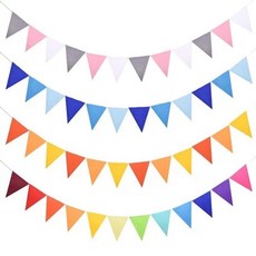 毛氈三角旗掛旗12面組，不織布拉旗吊旗串旗，生日派對聖誕節萬聖節新年裝飾, 橙漸變