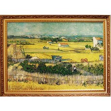 開運陶源 梵谷名畫麥田收割豐收掛畫92x72cm，居家裝飾藝術掛畫，提升空間質感與品味, 詳見包裝